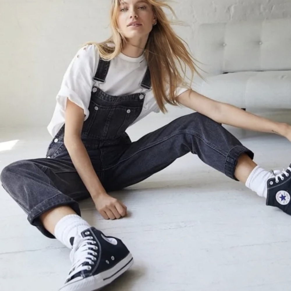 We The Free Black Denim Jumpsuit